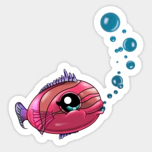 Pink Fish Sticker